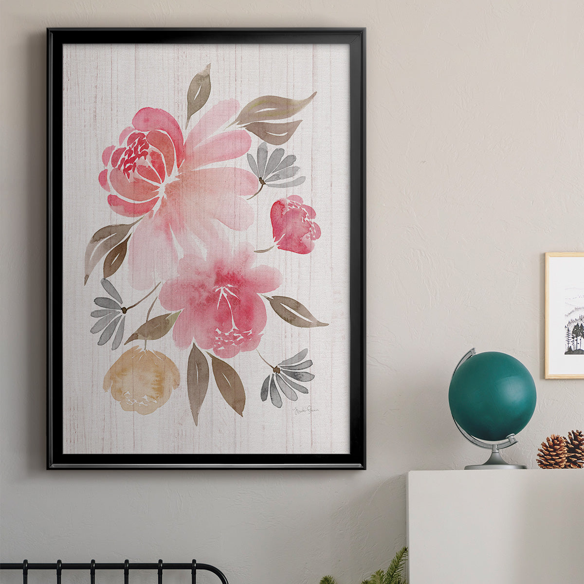 Loose Peonies II - Modern Framed Canvas Print
