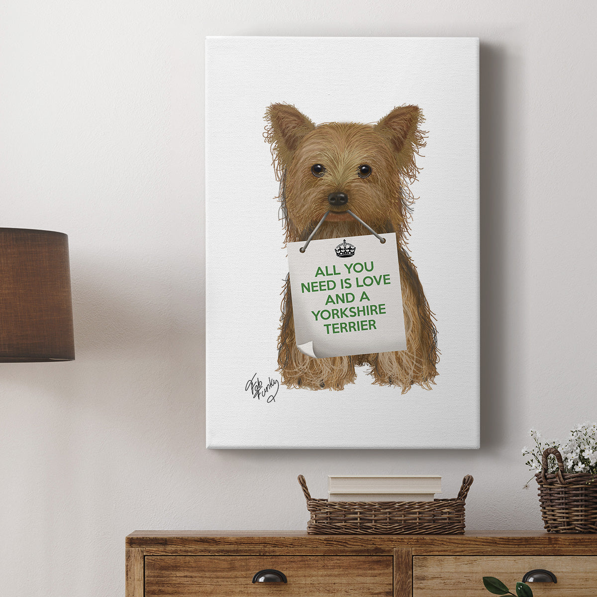 Love and Yorkshire Terrier Premium Gallery Wrapped Canvas - Ready to Hang