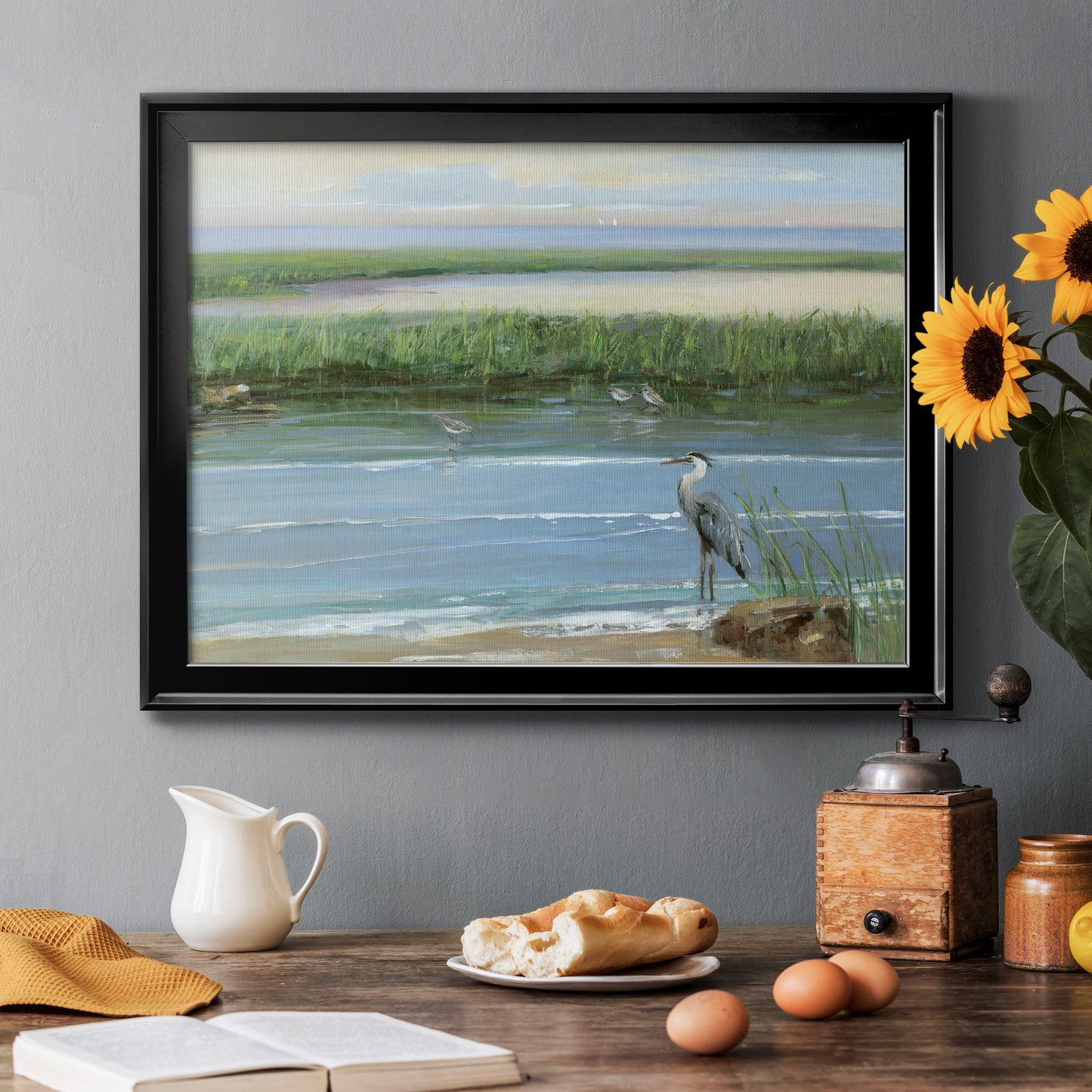 Wading at Dusk Premium Classic Framed Canvas - Ready to Hang