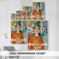 Size comparison chart for canvas art prints, showing multiple size options.