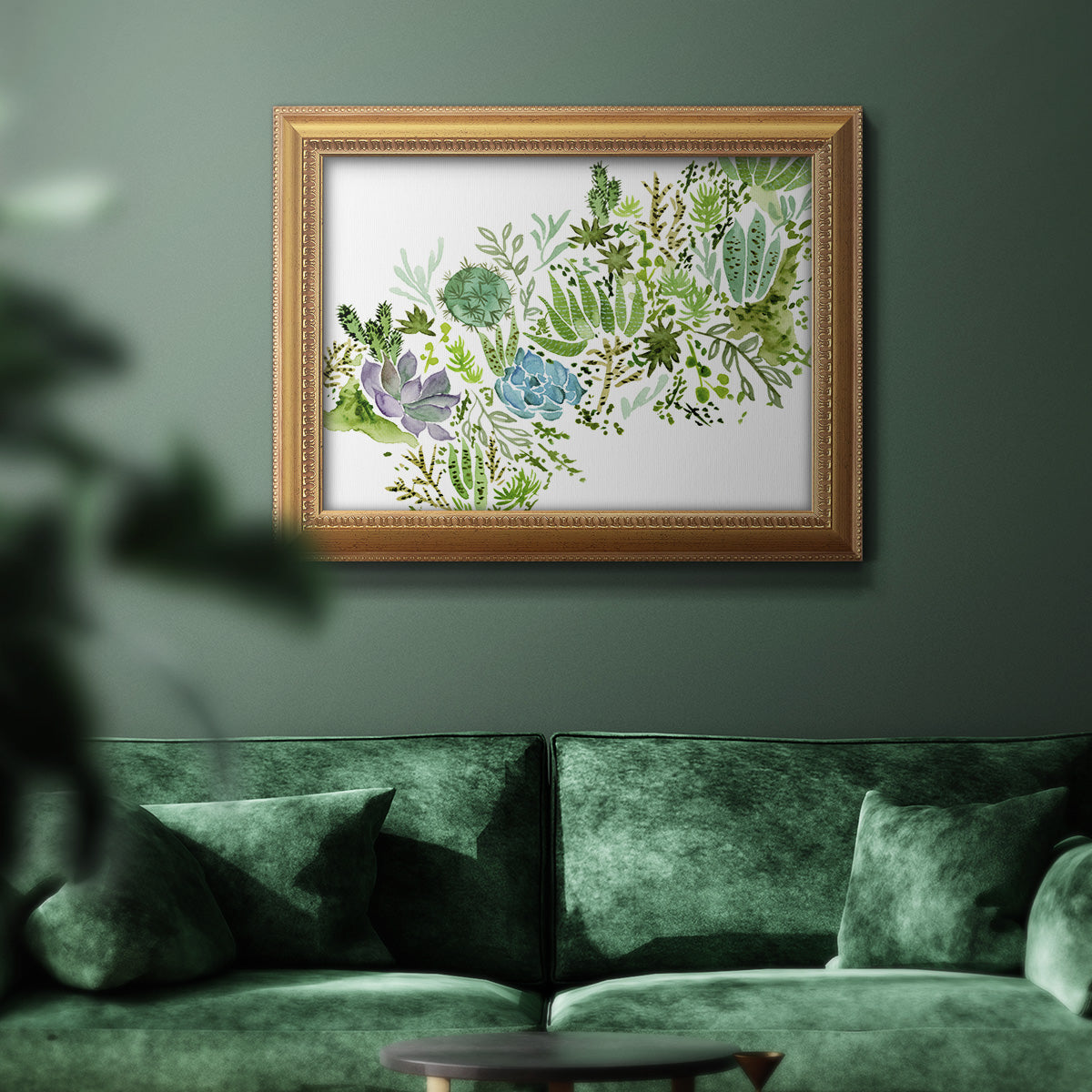 Succulent Field I Premium Framed Canvas- Ready to Hang