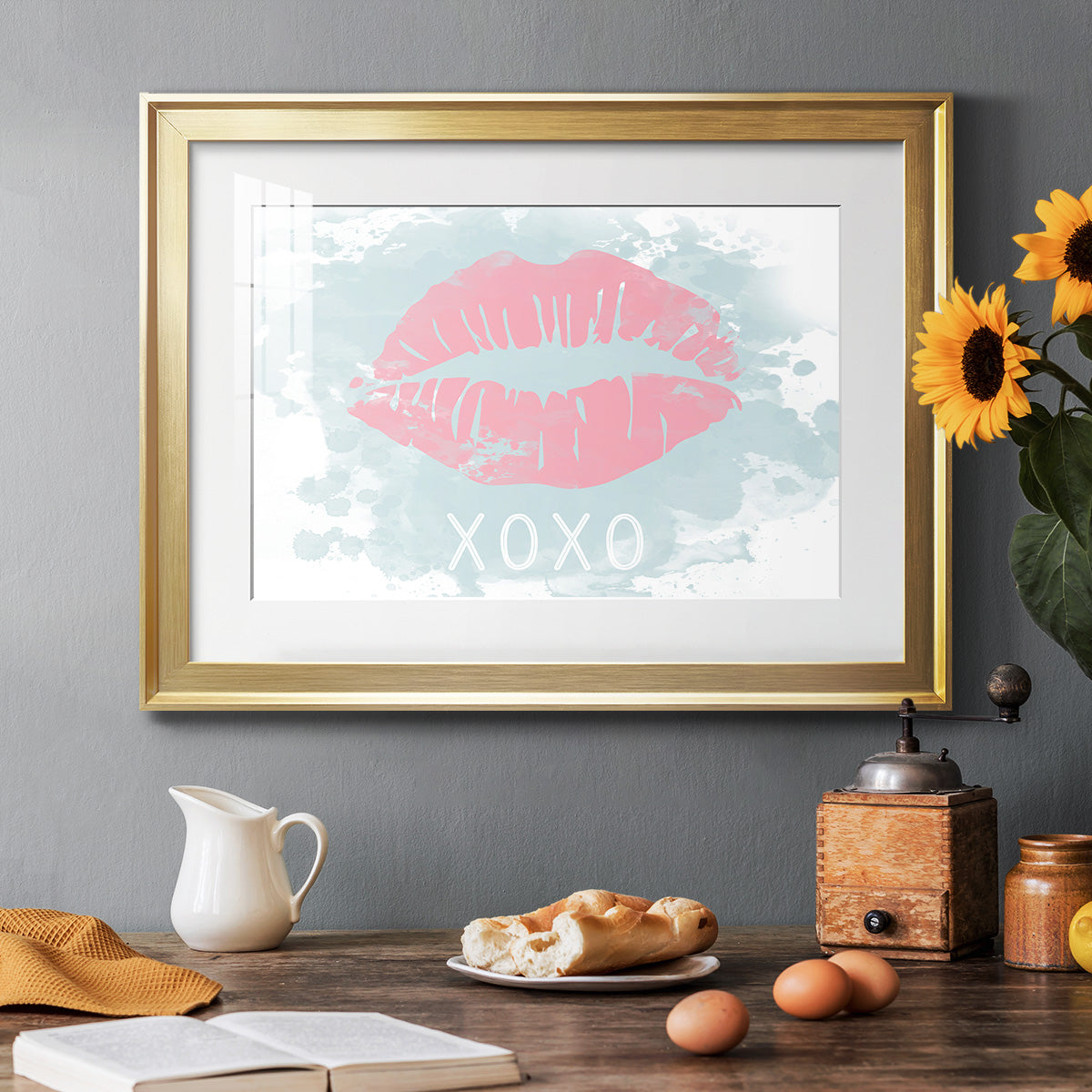 XOXO in Color Premium Framed Print - Ready to Hang