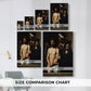 Size comparison chart for canvas art prints, showing multiple size options.