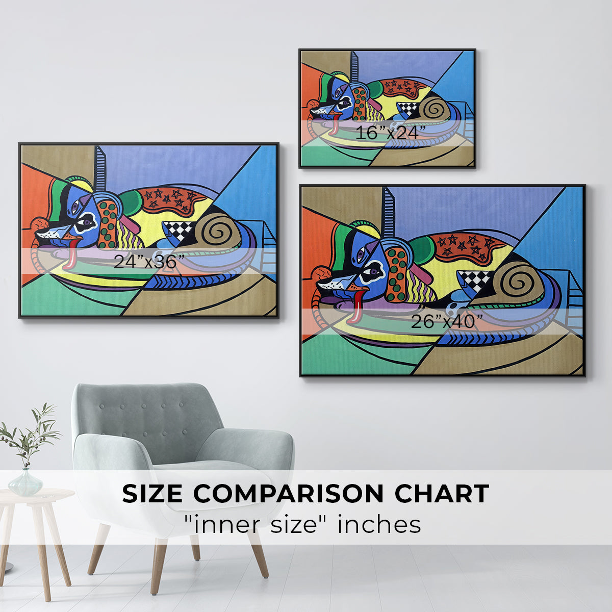 A Dog Named Picasso - Floater Framed Canvas Print