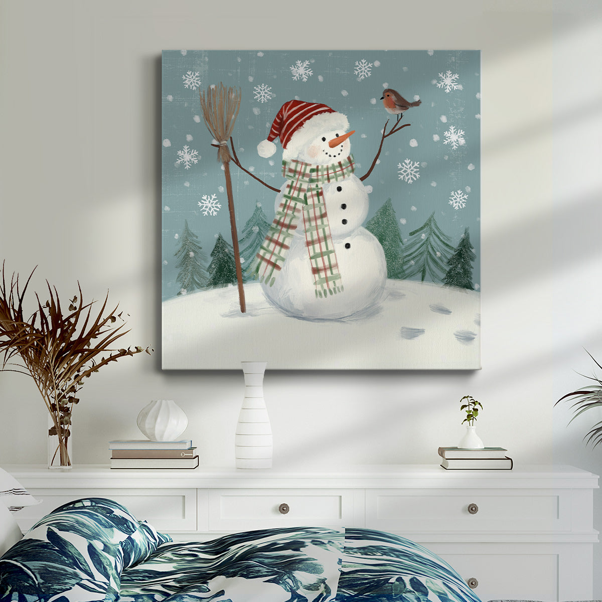 Jolly Snowman I - Canvas Art Print