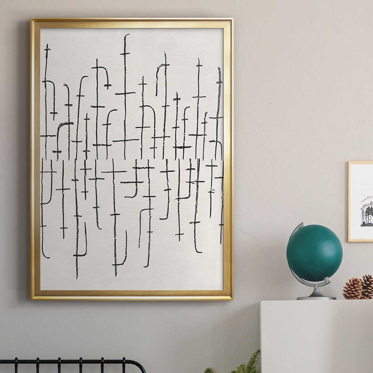 Vertical Arrangement II - Modern Framed Canvas Print