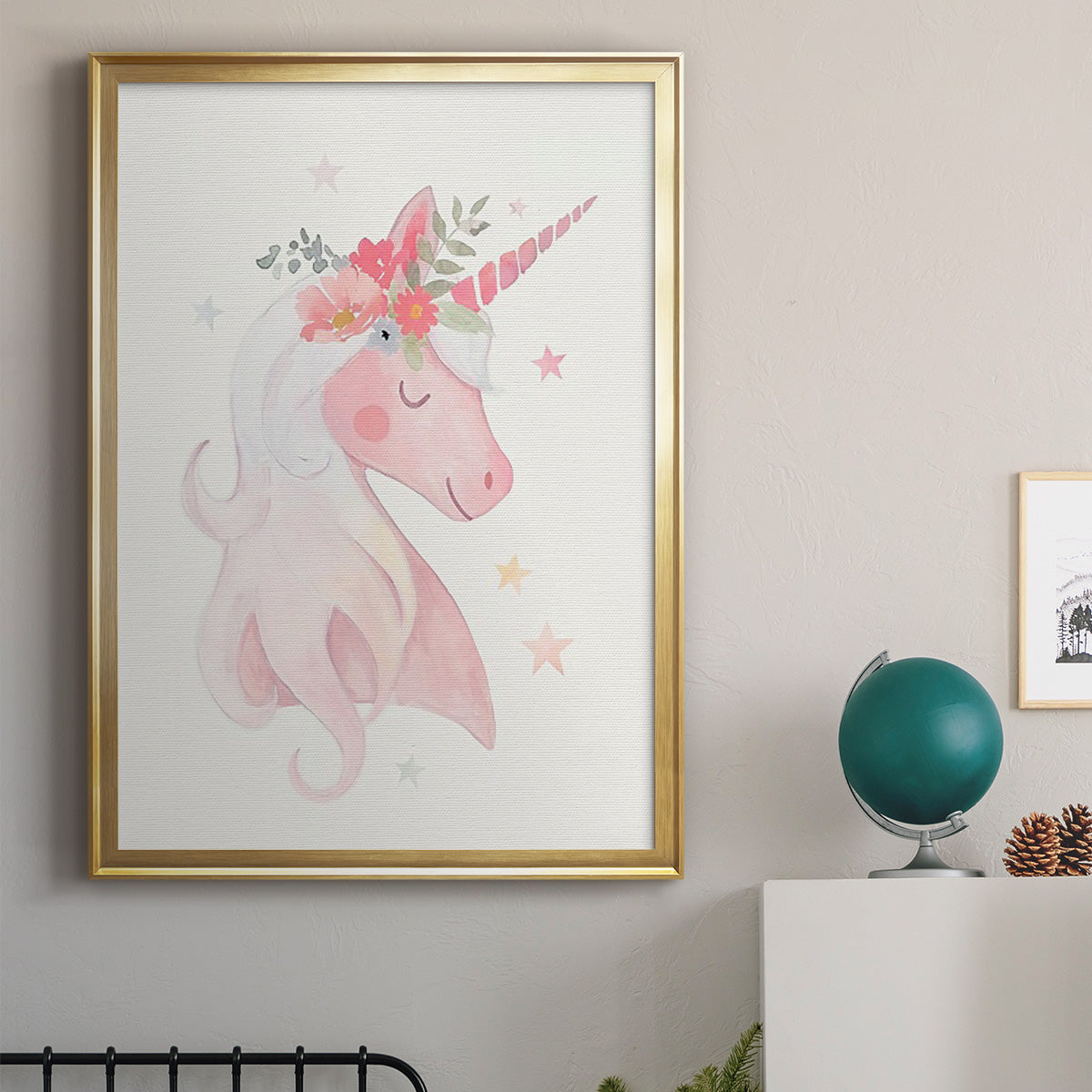 Sweet Unicorn II - Modern Framed Canvas Print