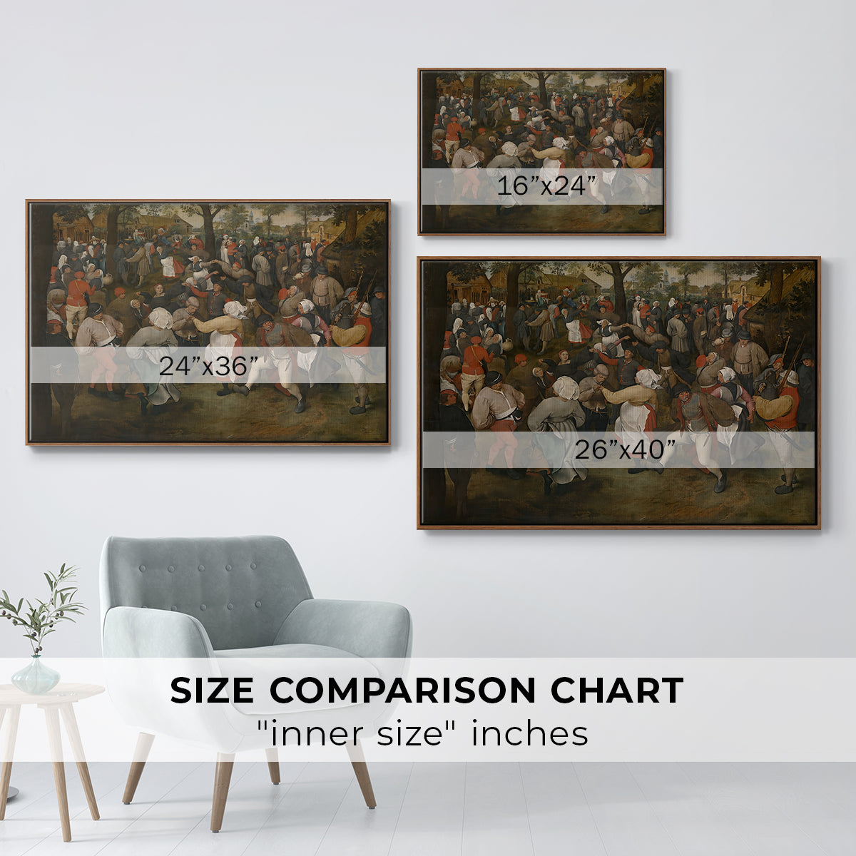 The Wedding Dance, c. 1566 - Floater Framed Canvas Print