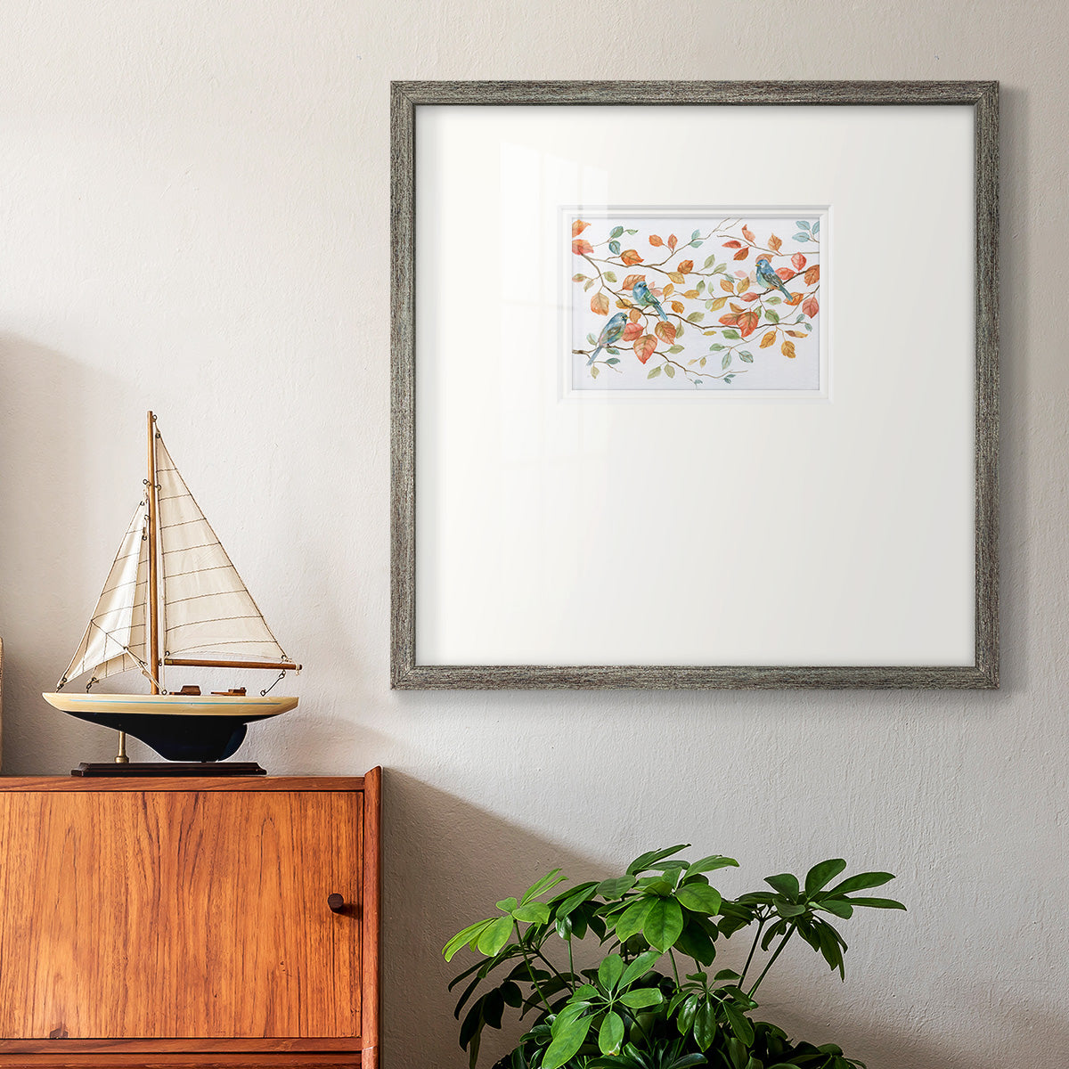 Bird Trio - Double Matboard Framed Print