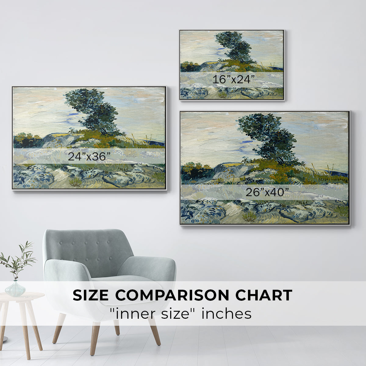 The Rocks, 1888 - Floater Framed Canvas Print