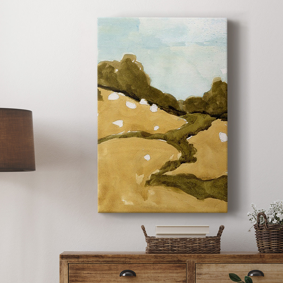 Scattered Sheep II Premium Gallery Wrapped Canvas - Ready to Hang