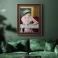 Impressionist portrait scene with plum brandy by Édouard Manet in an ornate bronzed mahogany wood frame displayed in a dark-toned interior setting.