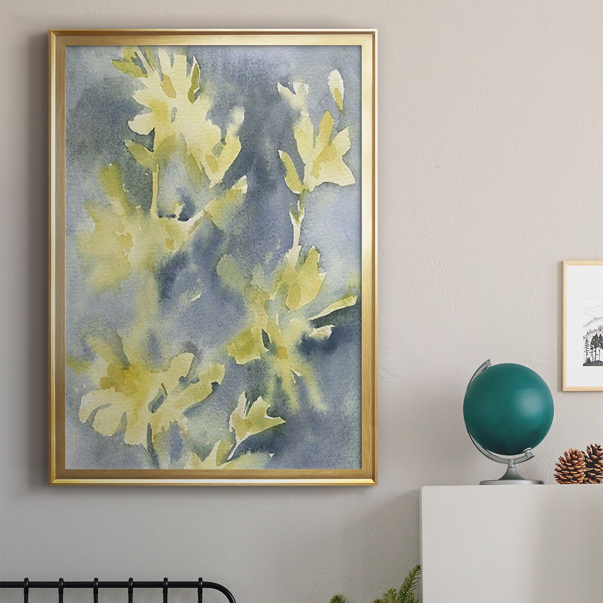 Forsythia Blooms II - Modern Framed Canvas Print