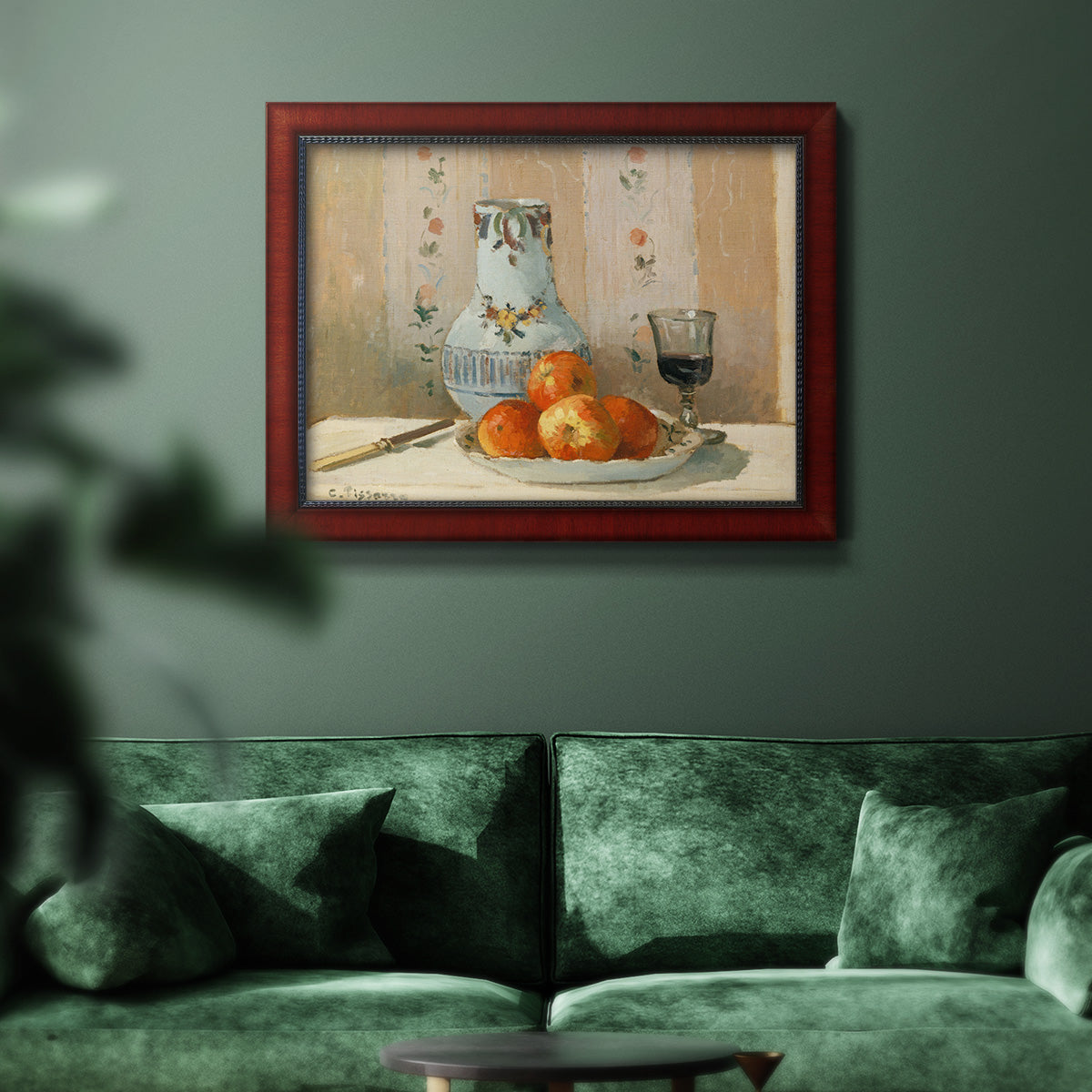 Still Life with Apples and Pitcher Premium Framed Canvas- Ready to Hang