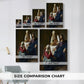 Size comparison chart for canvas art prints, showing multiple size options.