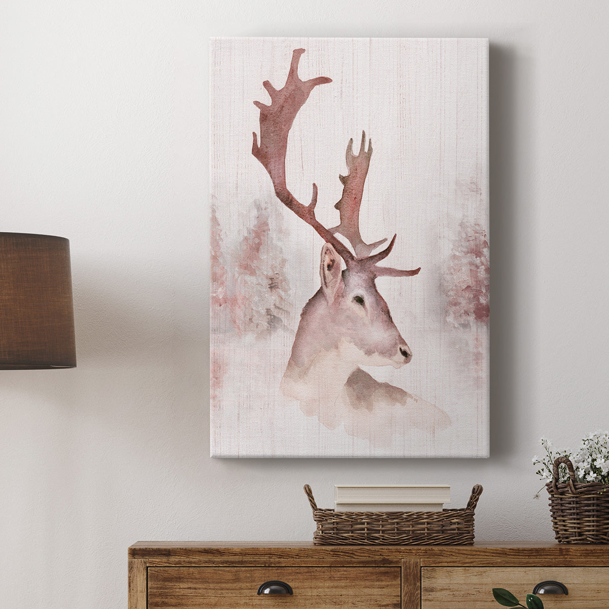 Blush Deer Premium Gallery Wrapped Canvas - Ready to Hang