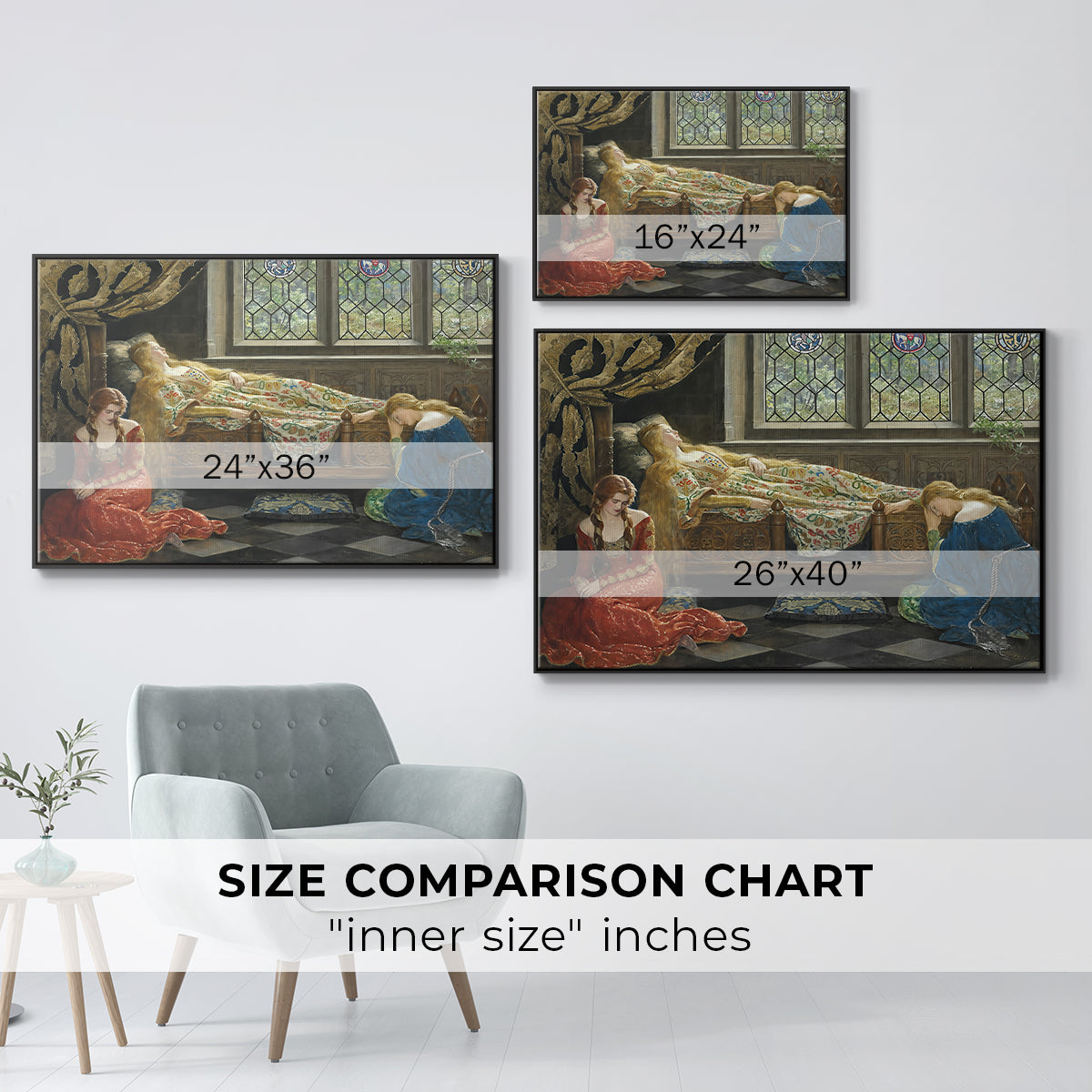 The Sleeping Beauty, 1921 - Floater Framed Canvas Print