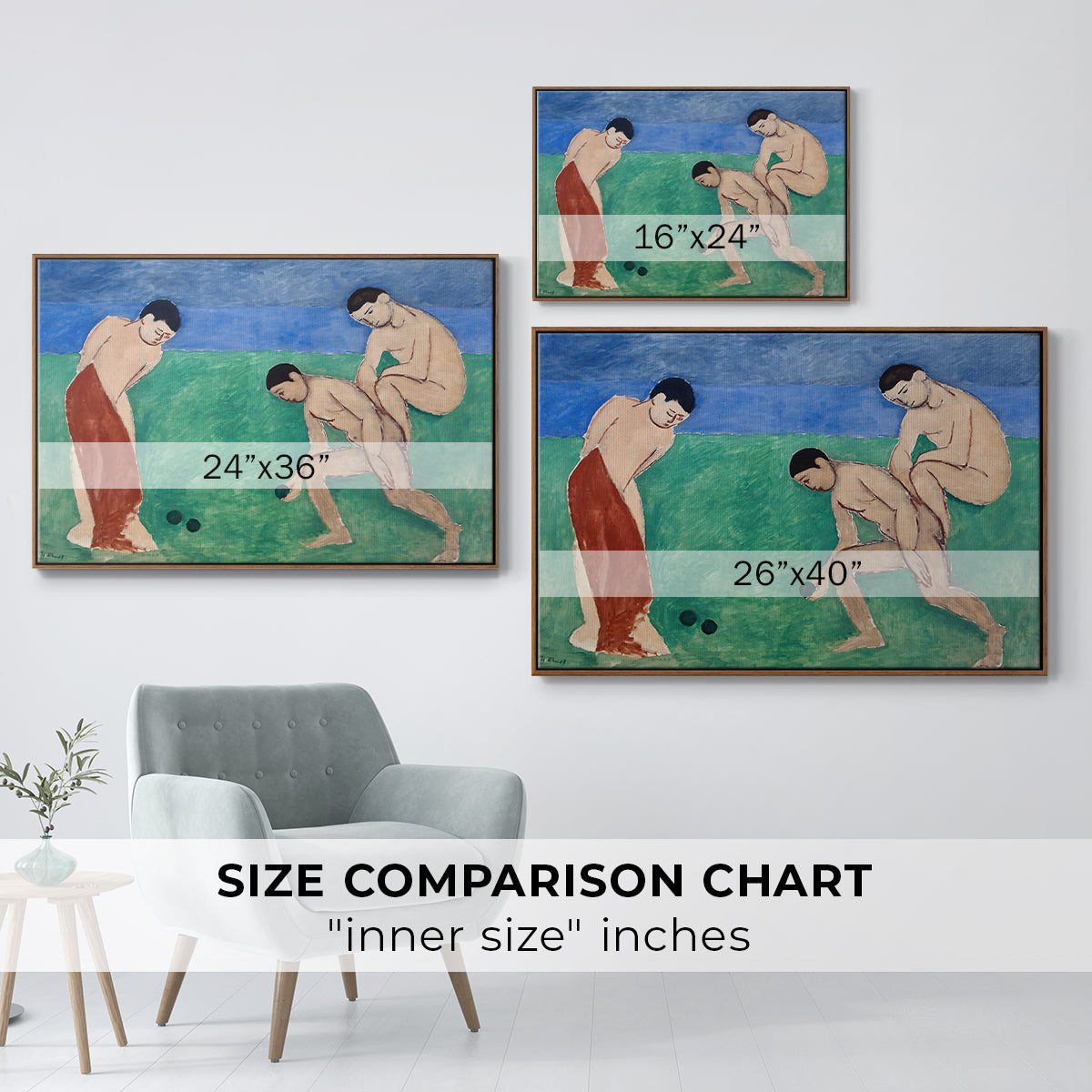 Game of Bowls, 1908 - Floater Framed Canvas Print