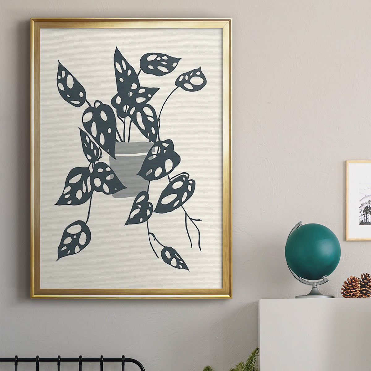 Growing Leaves IV - Modern Framed Canvas Print