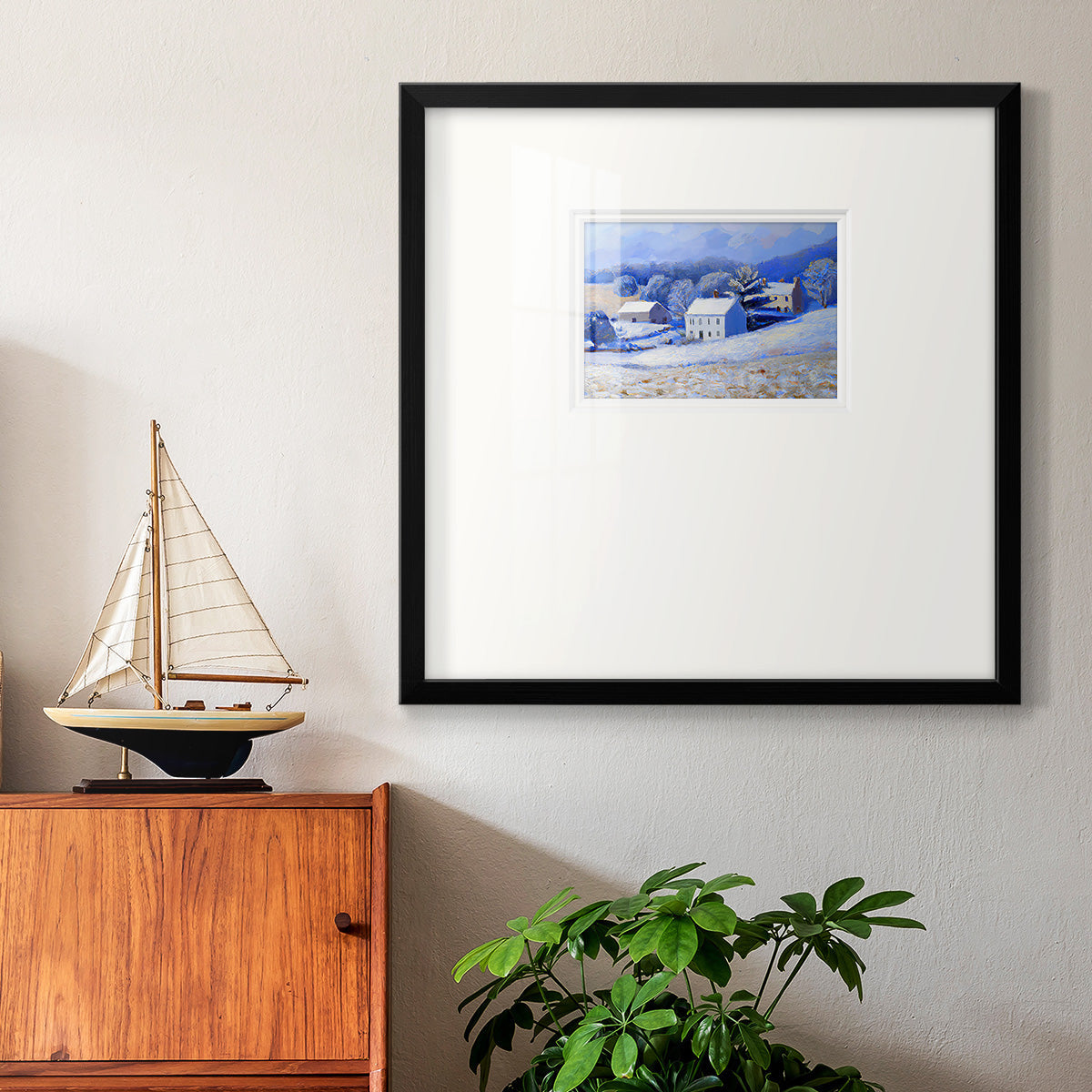 Snow Barn vI Premium Framed Print Double Matboard