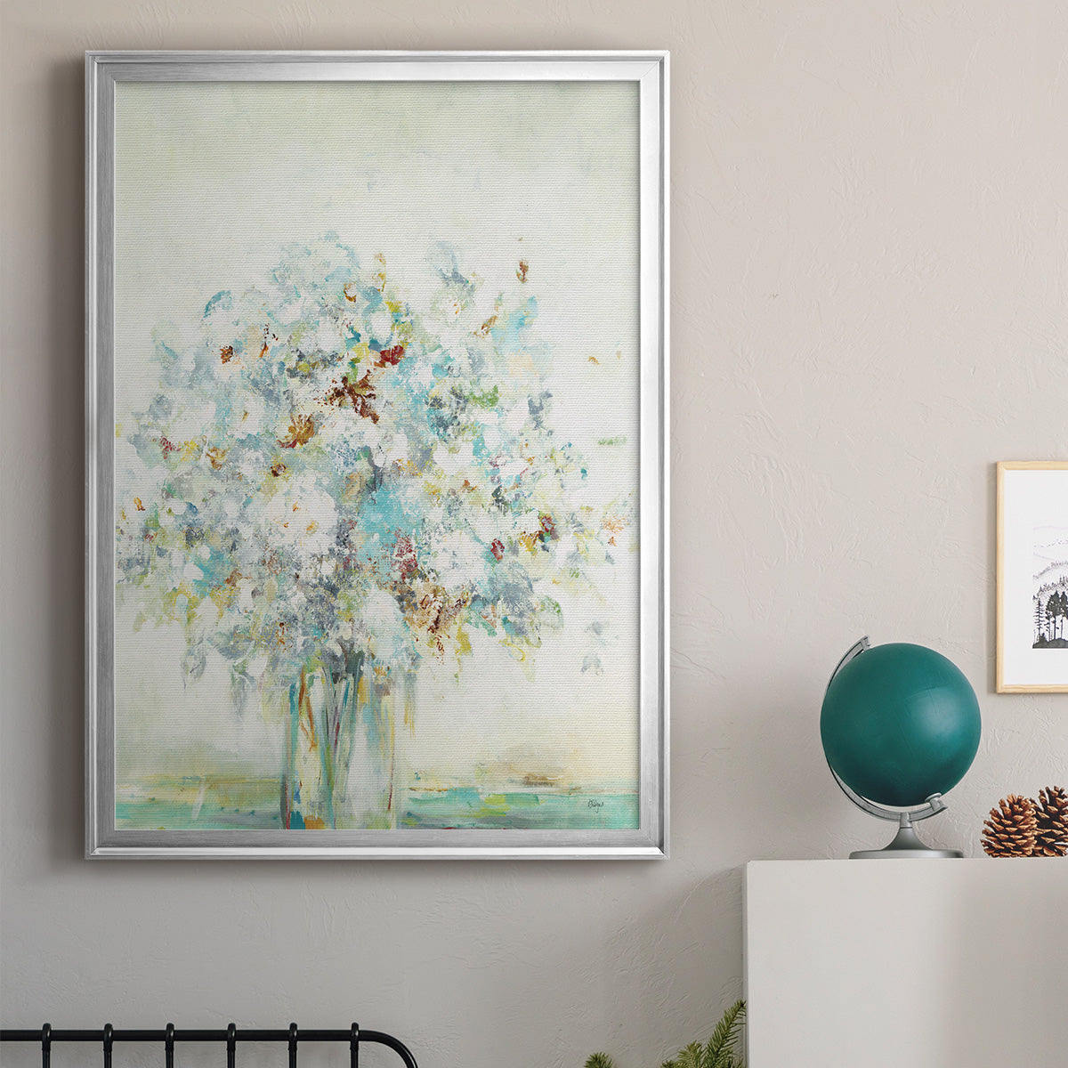 Textured Bouquet - Modern Framed Canvas Print