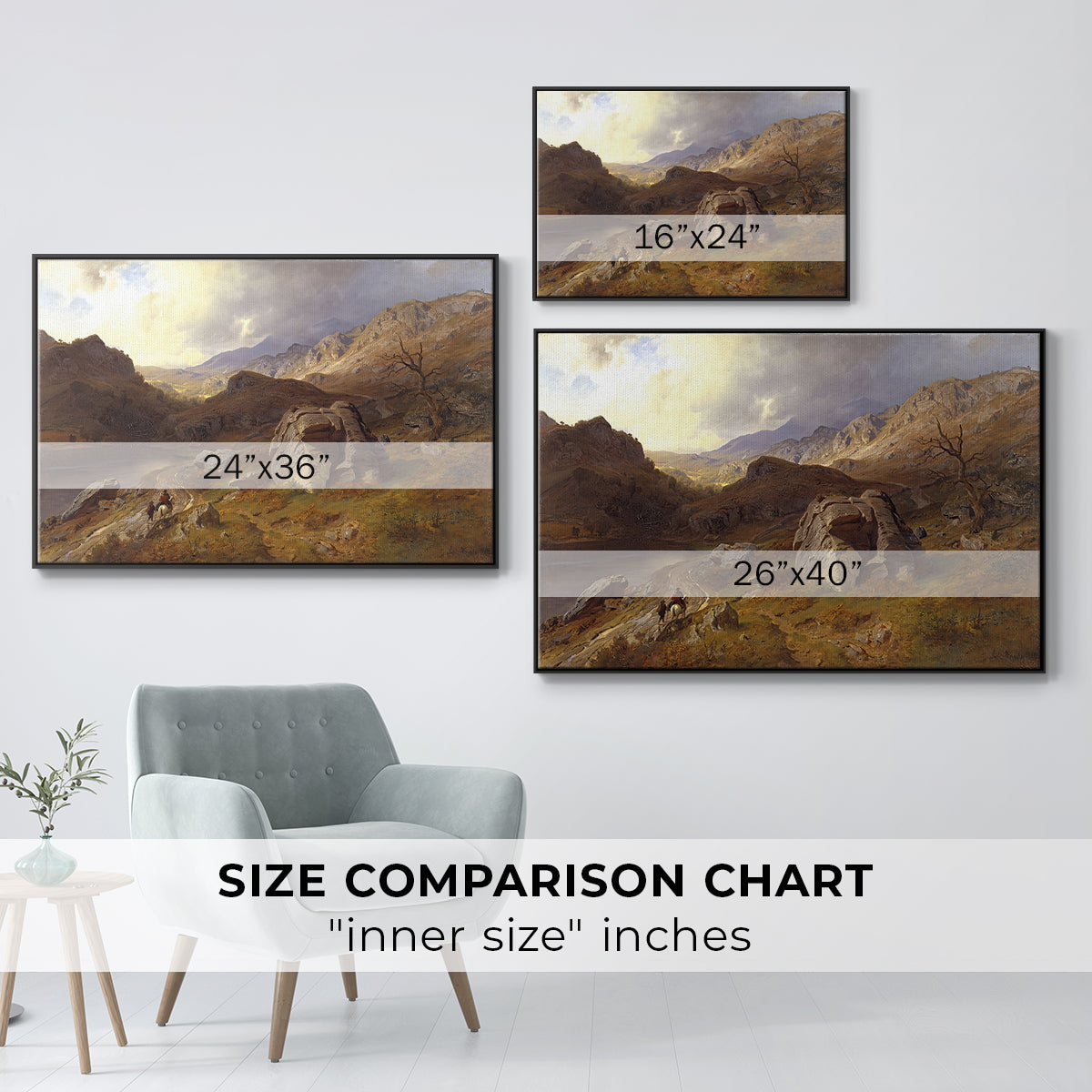 Lledr Valley in Wales, 1864 - Floater Framed Canvas Print