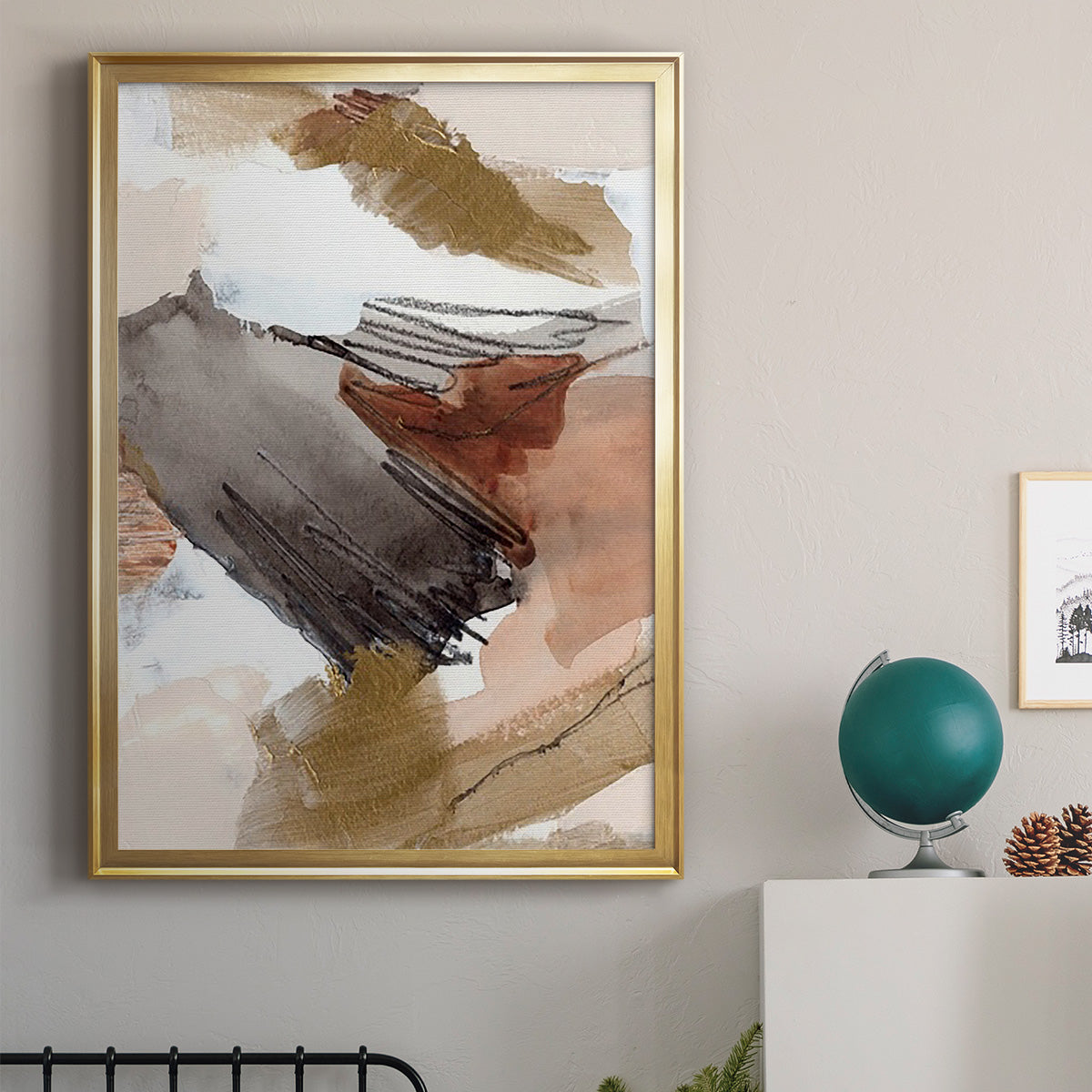 Antique Gold III - Modern Framed Canvas Print