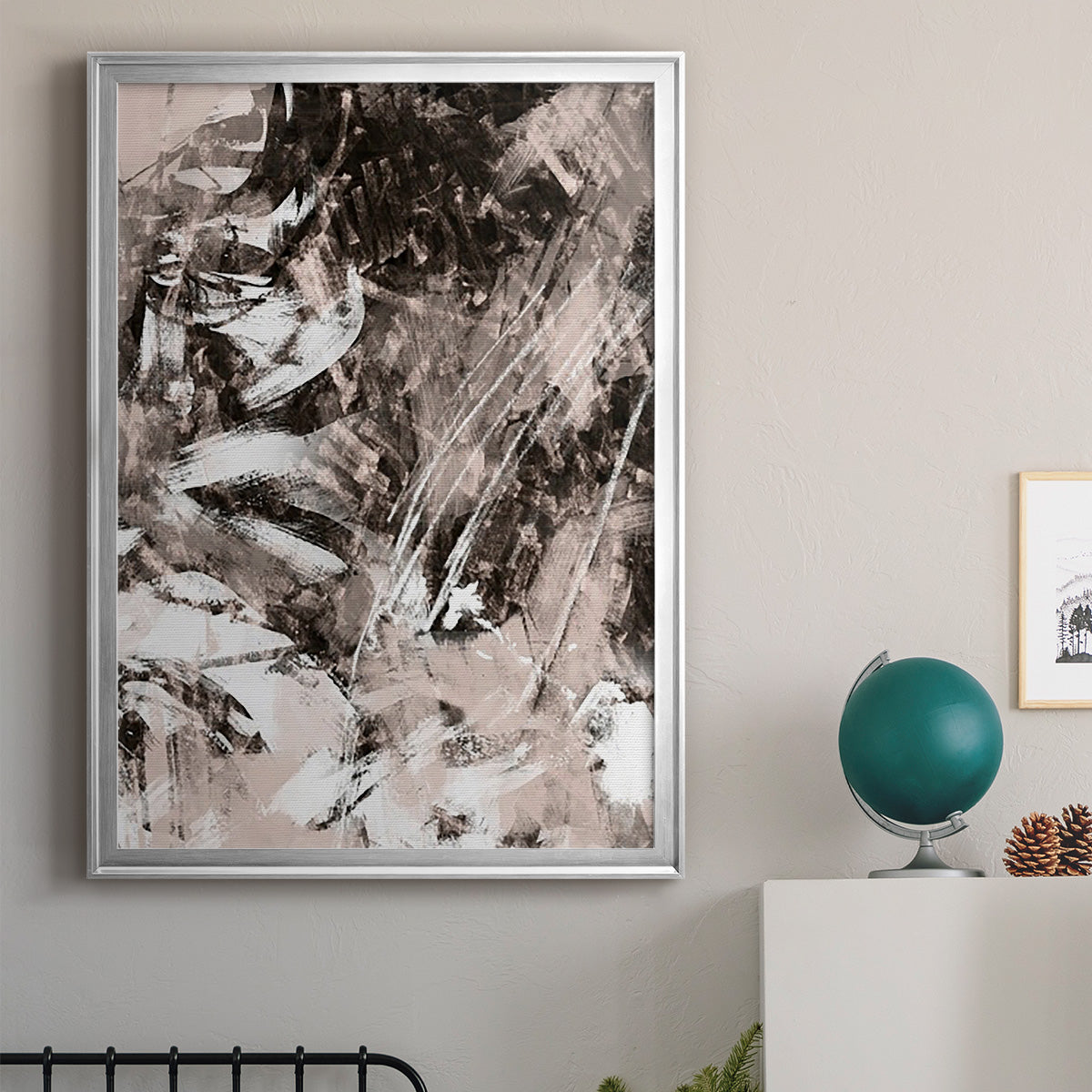 Blush Blackboard II - Modern Framed Canvas Print