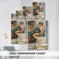 Size comparison chart for canvas art prints, showing multiple size options.
