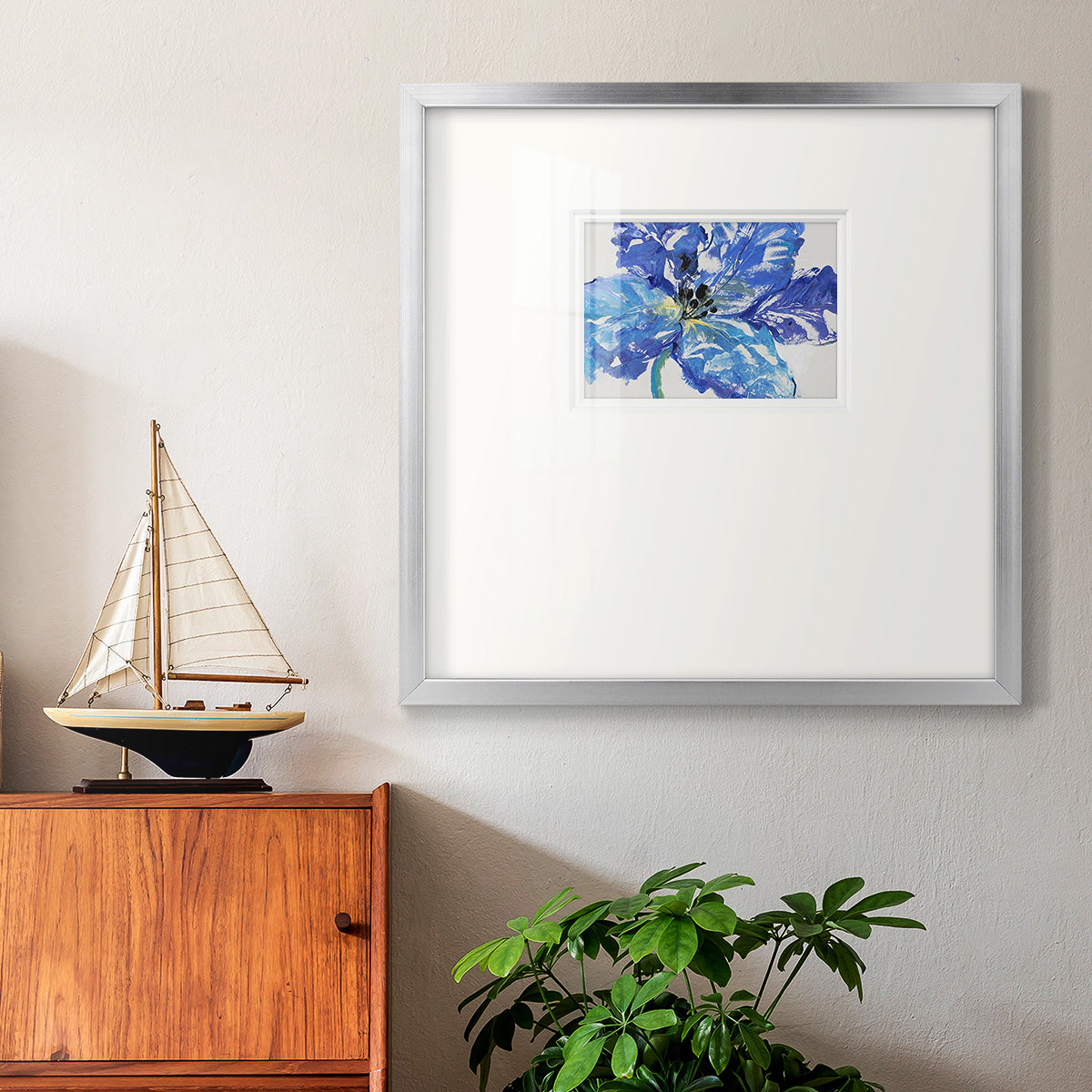 Fleur Bleue I Premium Framed Print Double Matboard