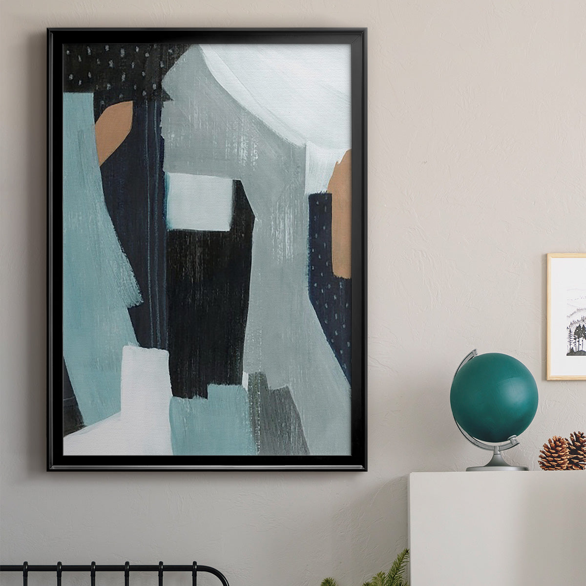 Tangerine Lagoon I - Modern Framed Canvas Print