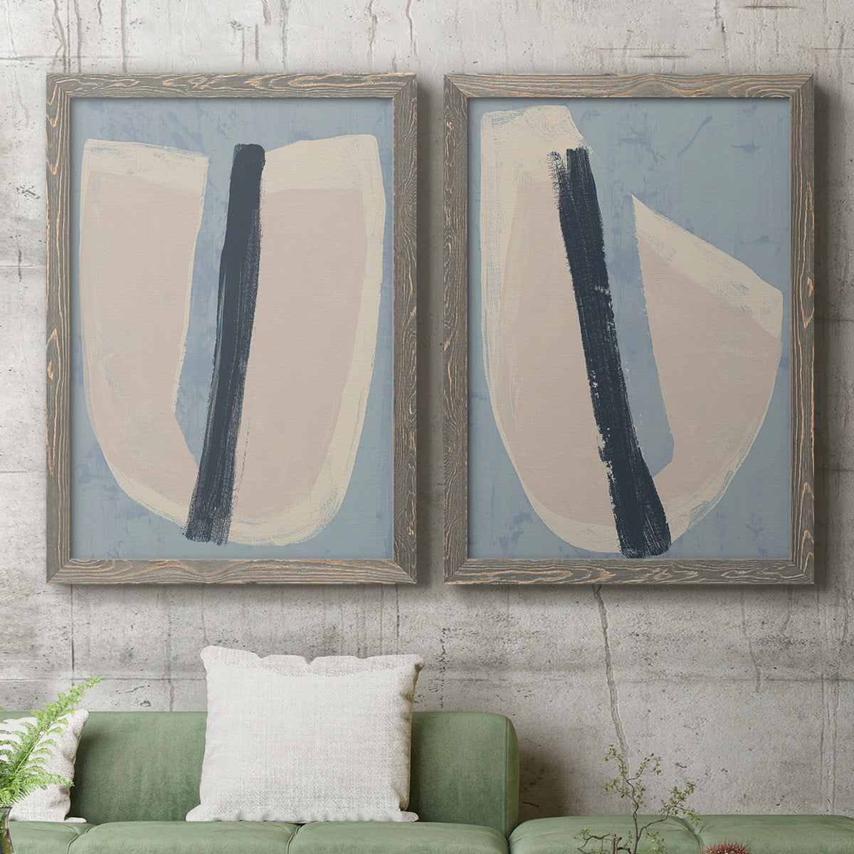 Paper Slice I - Premium Framed Canvas 2 Piece Set - Ready to Hang