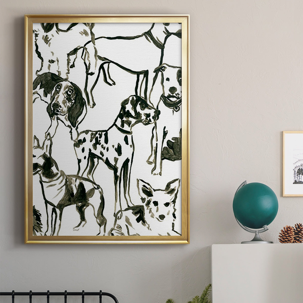 Canine Collage II - Modern Framed Canvas Print