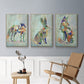 Fantastic Florals Fox, Sitting - Framed Premium Gallery Wrapped Canvas L Frame 3 Piece Set - Ready to Hang