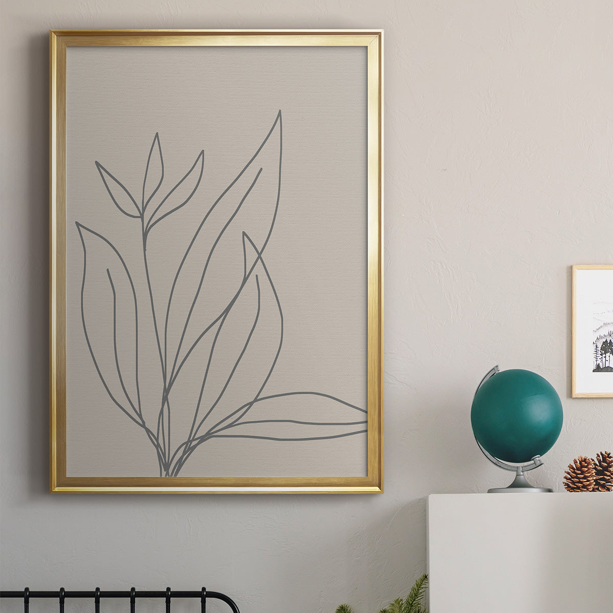 Neutral Lines I - Modern Framed Canvas Print