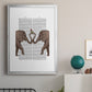 Elephants Heart and Rose - Modern Framed Canvas Print