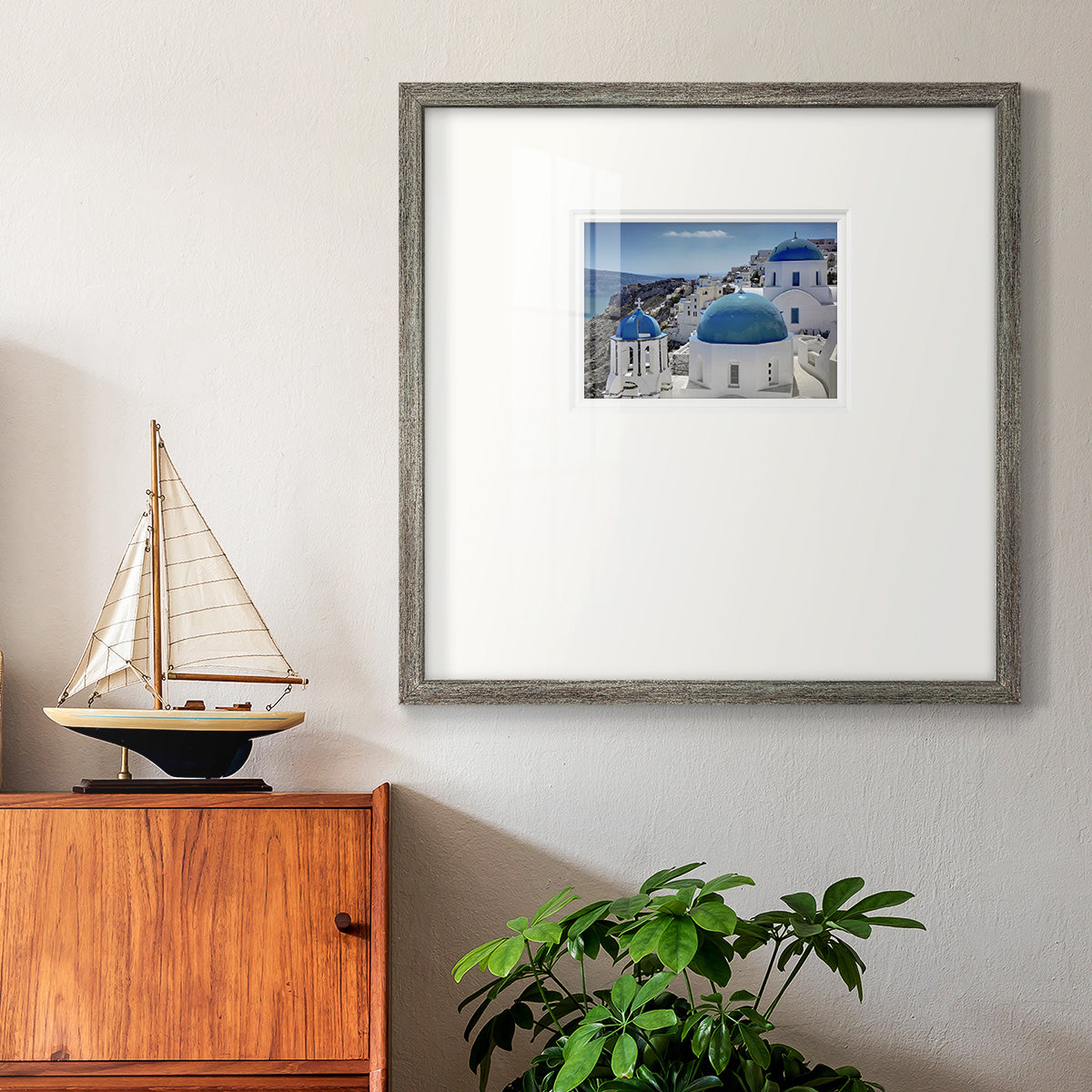 Santorini Saturday Premium Framed Print Double Matboard