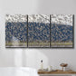 Three-panel canvas wall art featuring group of animals in open field, displayed in a bathroom above a bathtub.