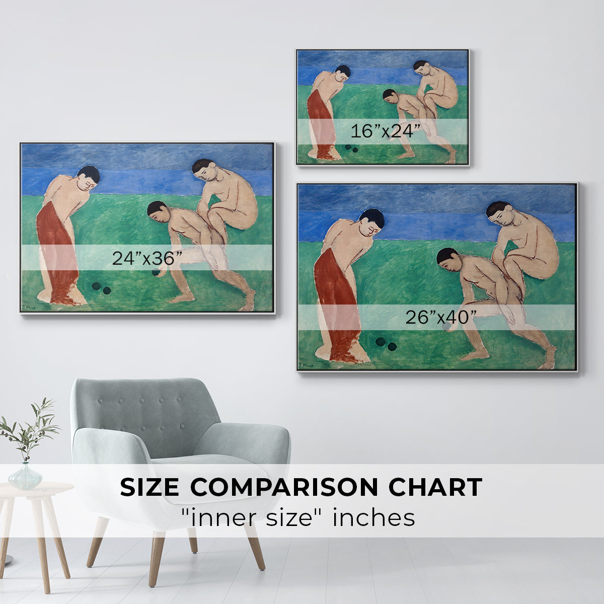 Game of Bowls, 1908 - Floater Framed Canvas Print