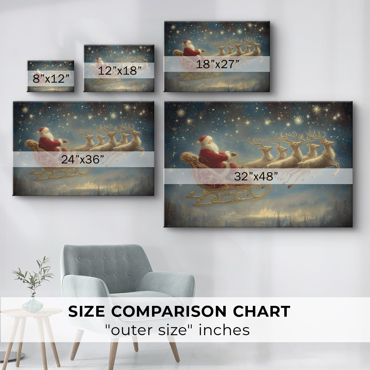 Dusk of Pale Winter Sleigh - Canvas Art Print