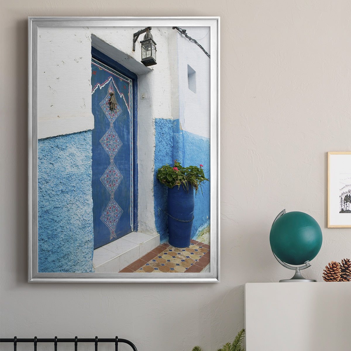 Morocco Door - Modern Framed Canvas Print