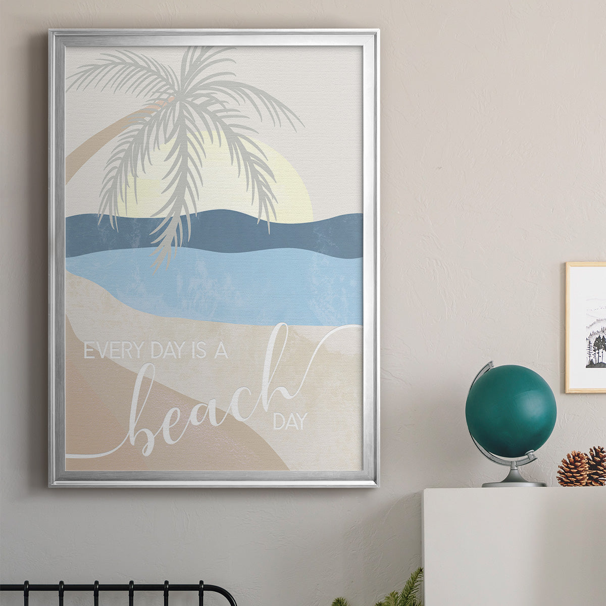 Beach Day - Modern Framed Canvas Print