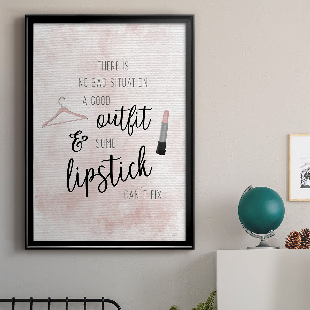 Outfit and Lipstick - Modern Framed Canvas Print