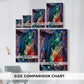 Size comparison chart for canvas art prints, showing multiple size options.