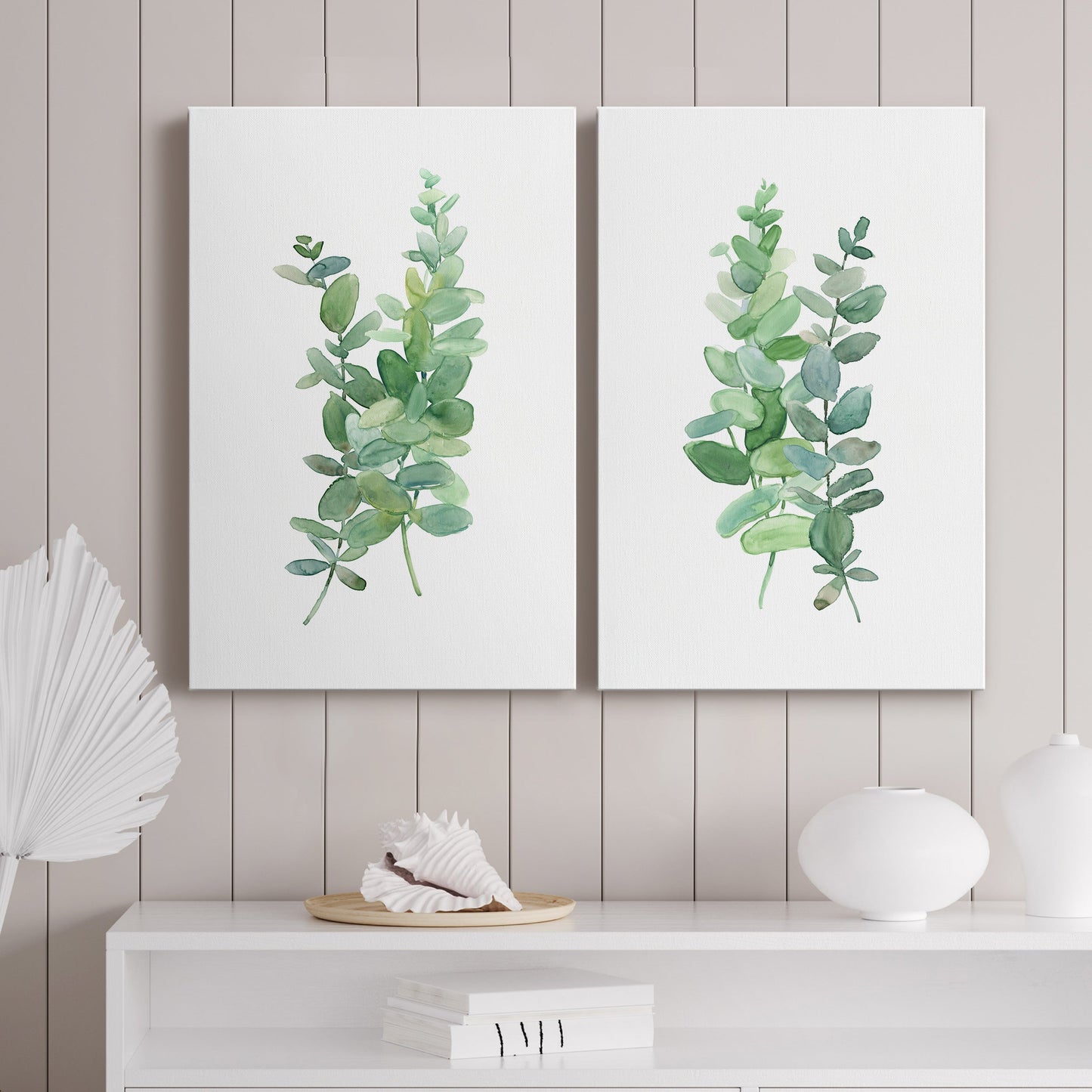 Eucalyptus I Premium Gallery Wrapped Canvas - Ready to Hang - Set of 2 - 8 x 12 Each