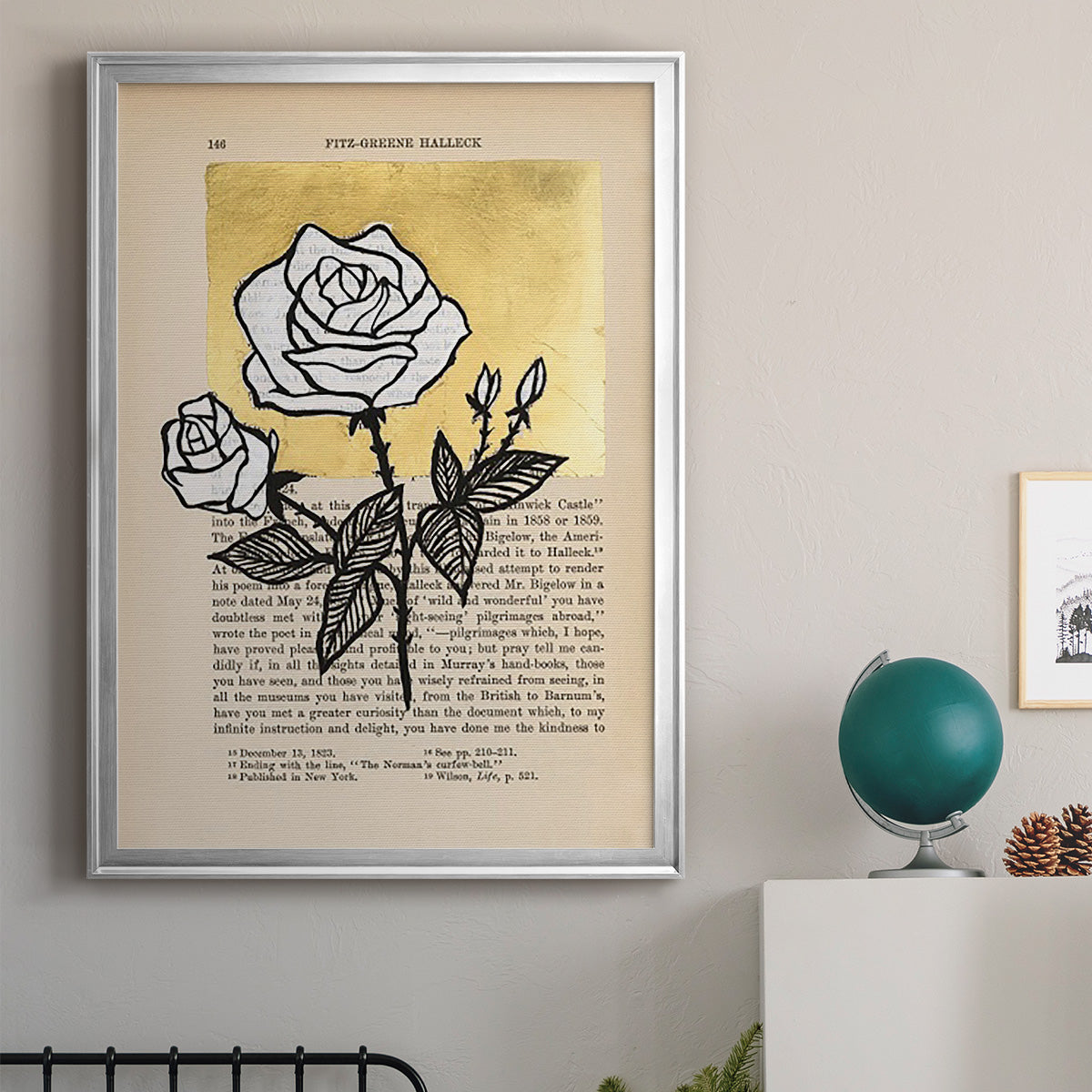 Floral Diary II - Modern Framed Canvas Print