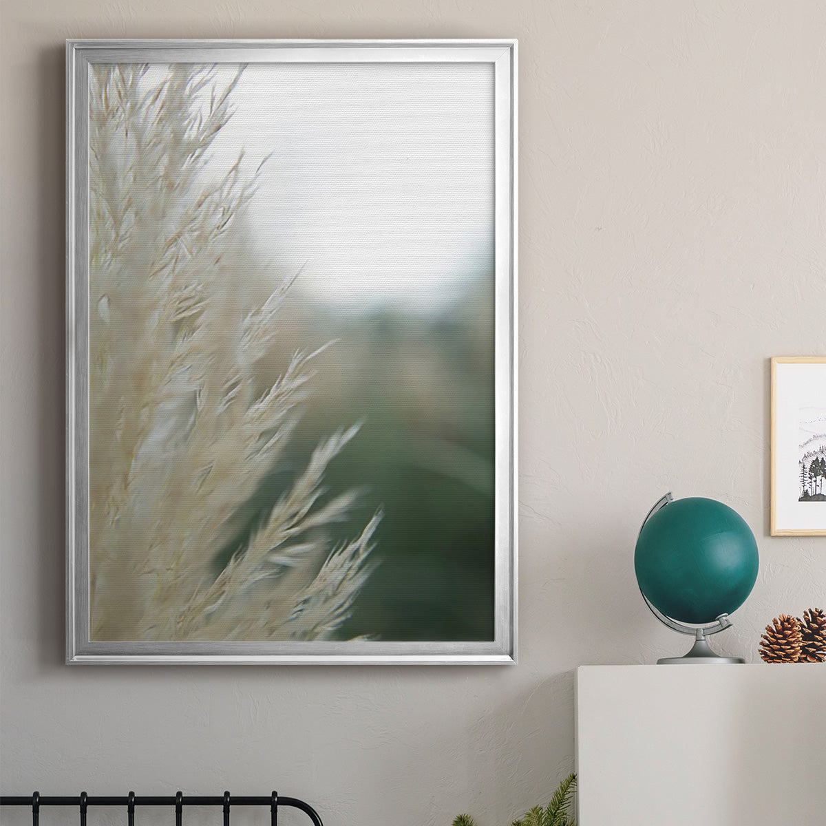 Subtle Grasses I - Modern Framed Canvas Print