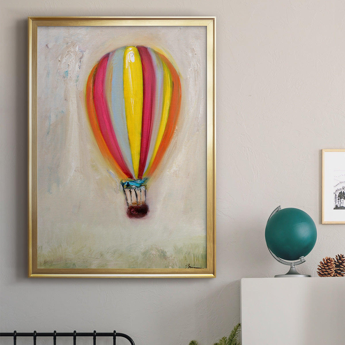 Lucky Hot Air Balloon -  Framed Canvas Print