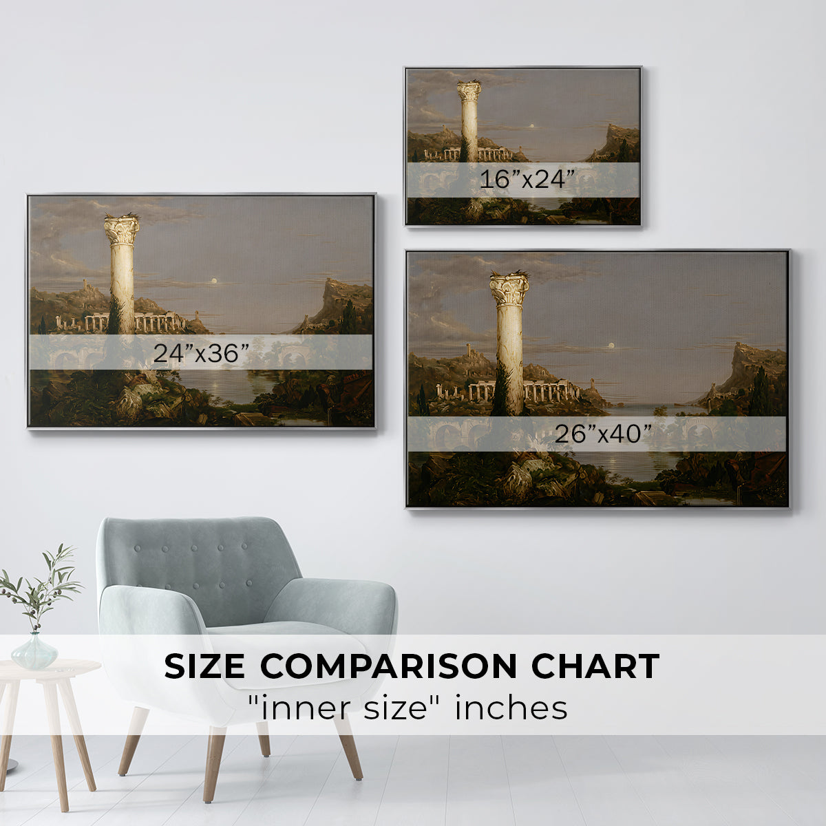 The Course of Empire: Desolation, 1836 - Floater Framed Canvas Print