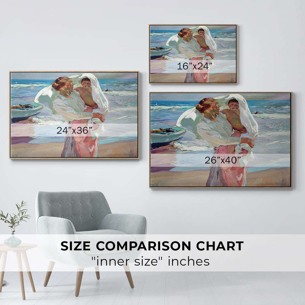 After Bathing, 1915 - Floater Framed Canvas Print